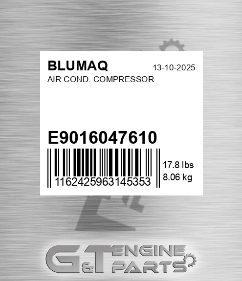 E9016047610 Air Cond. Compressor for BLUMAQ