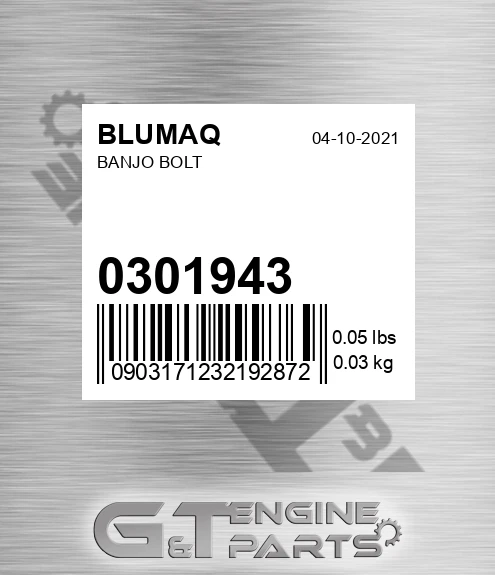 030.1943 Banjo Bolt for BLUMAQ