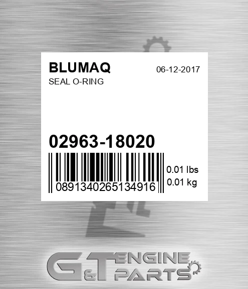 02963-18020 Seal O-ring for BLUMAQ