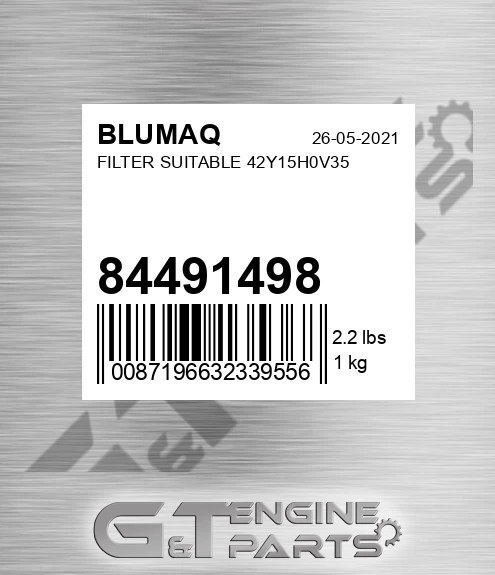 84491498 Filter Suitable 42y15h0v35
