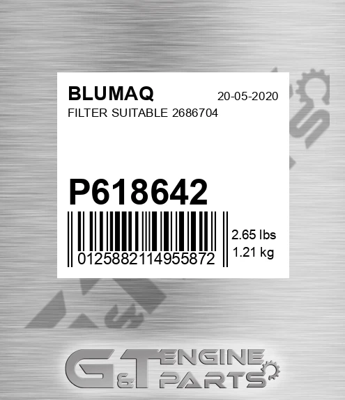 P618642 Filter Suitable 2686704 for BLUMAQ