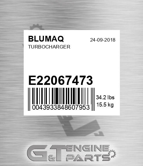E22067473 Turbocharger for BLUMAQ