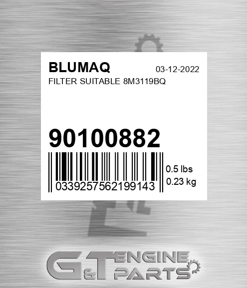 901.00882 Filter Suitable 8m3119bq for BLUMAQ