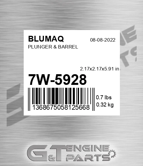 7W-5928 Plunger & Barrel for BLUMAQ