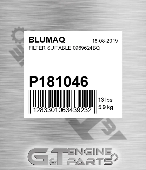 P181046 Filter Suitable 0969624bq