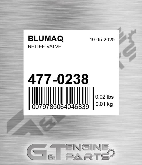 477-0238 Relief Valve for BLUMAQ