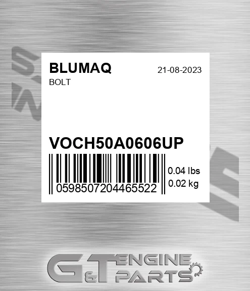 VOCH50A-0606UP Bolt for BLUMAQ