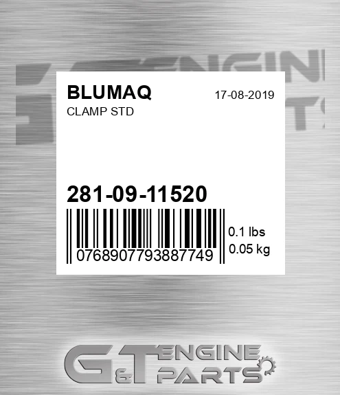 281-09-11520 Clamp Std for BLUMAQ