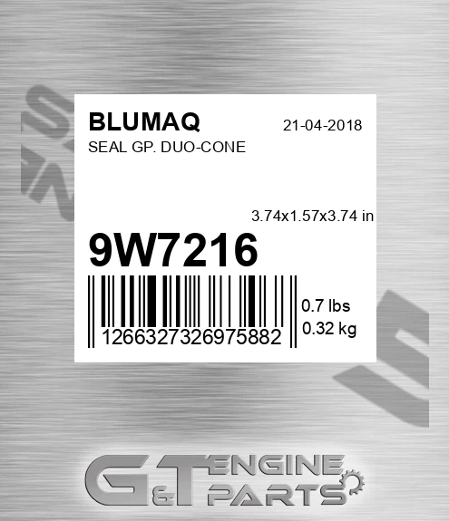 9W-7216 Seal Gp. Duo-cone for BLUMAQ