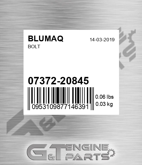 07372-20845 Bolt for BLUMAQ