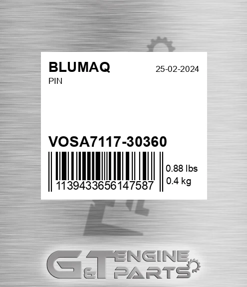 VOSA7117-30360 Pin for BLUMAQ