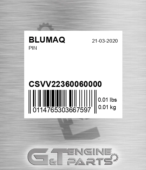 CSVV22360060000 Pin for BLUMAQ