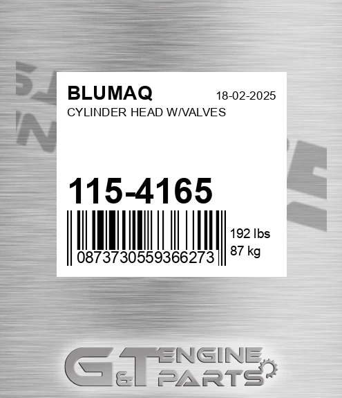 115-4165 BLUMAQ Cylinder Head W/valves
