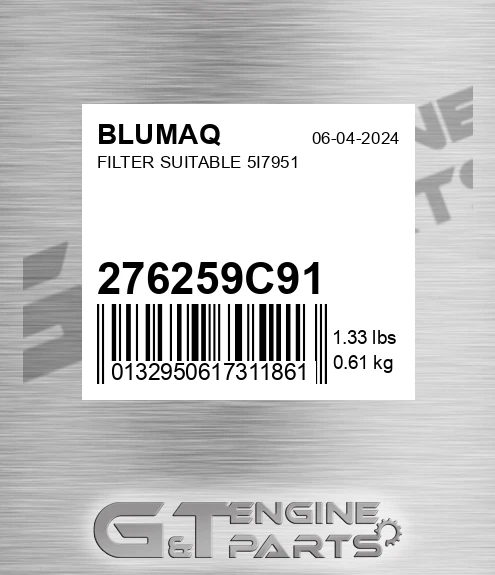 276259C91 Filter Suitable 5i7951