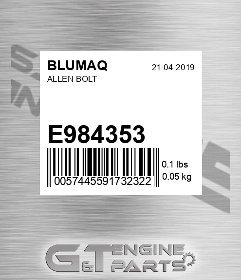 E984353 Allen Bolt