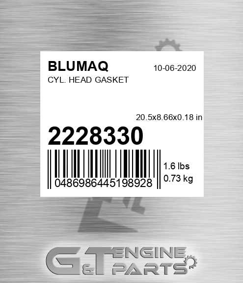 222-8330 Cyl. Head Gasket for BLUMAQ