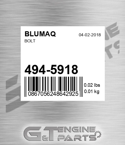 494-5918 Bolt for BLUMAQ