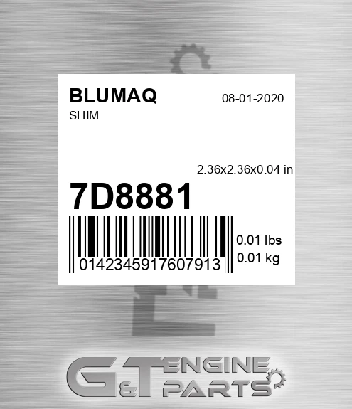 7D-8881 Shim for BLUMAQ