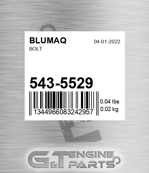 543-5529 Bolt for BLUMAQ