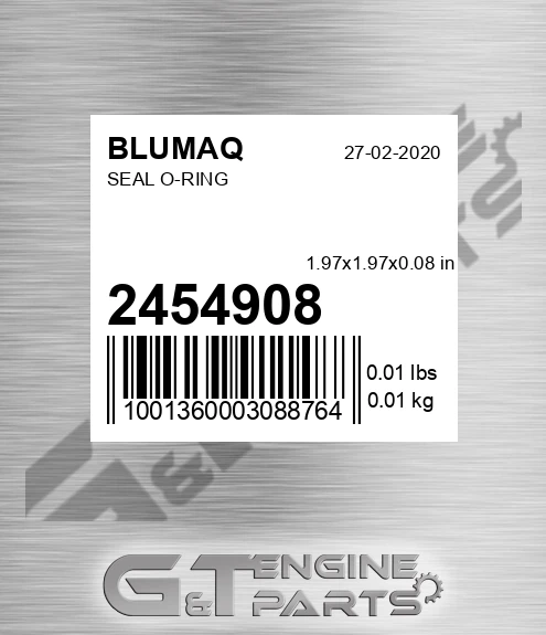 245-4908 Seal O-ring for BLUMAQ