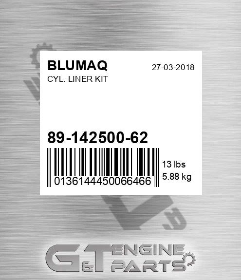 89-142500-62 Cyl. Liner Kit