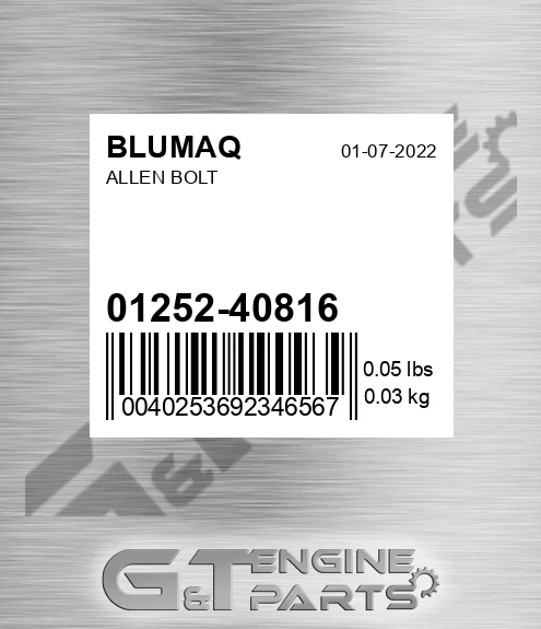 01252-40816 Allen Bolt for BLUMAQ