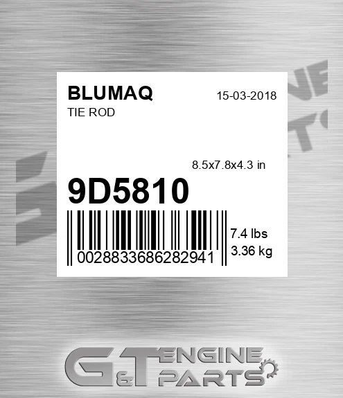 9D-5810 Tie Rod for BLUMAQ