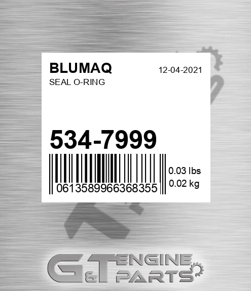 534-7999 Seal O-ring for BLUMAQ