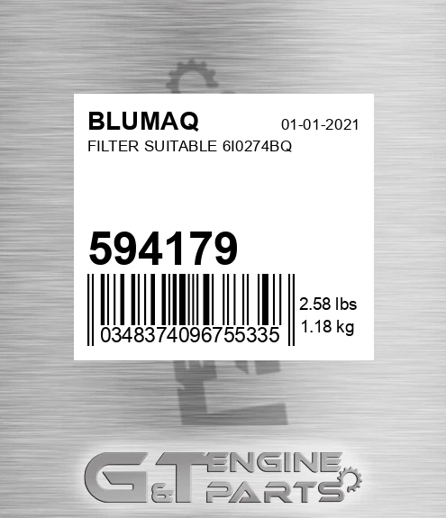 594179 Filter Suitable 6i0274bq for BLUMAQ