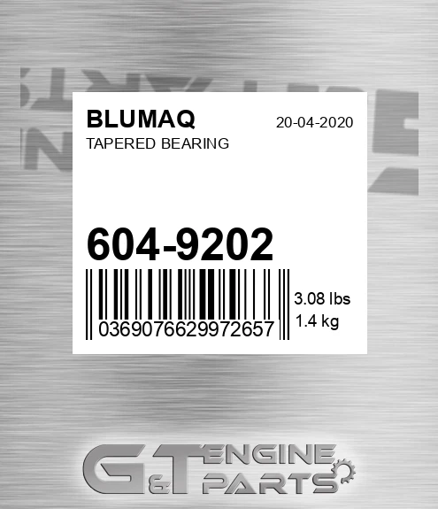 604-9202 Tapered Bearing for BLUMAQ