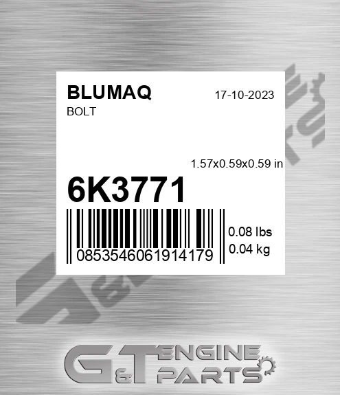 6K-3771 Bolt for BLUMAQ