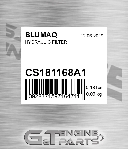 CS181168A1 Hydraulic Filter for BLUMAQ