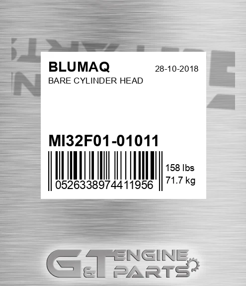 MI32F01-01011 Bare Cylinder Head for BLUMAQ
