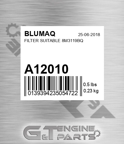 A12010 Filter Suitable 8m3119bq