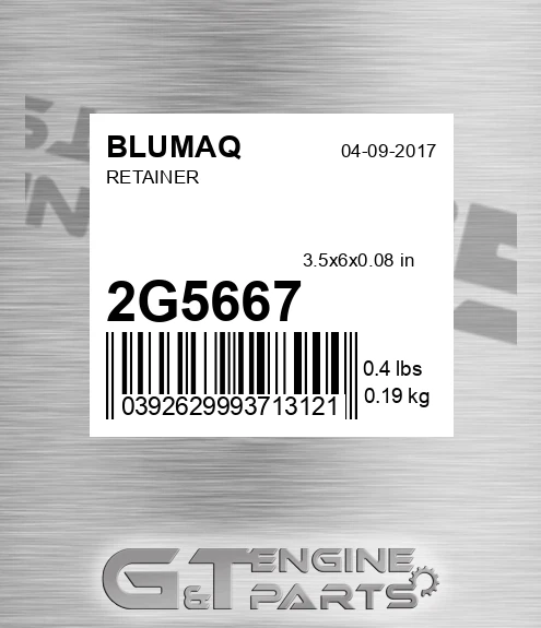 2G-5667 Retainer for BLUMAQ