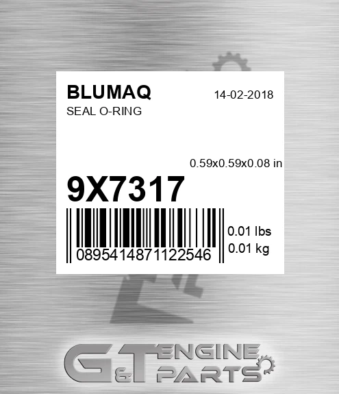 9X-7317 Seal O-ring for BLUMAQ
