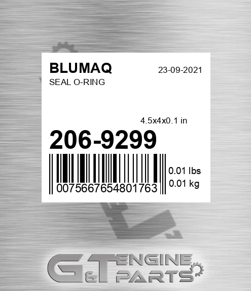 206-9299 Seal O-ring for BLUMAQ