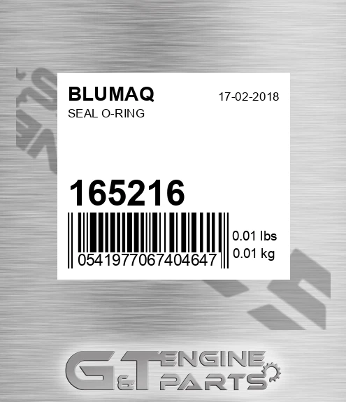 165216 Seal O-ring