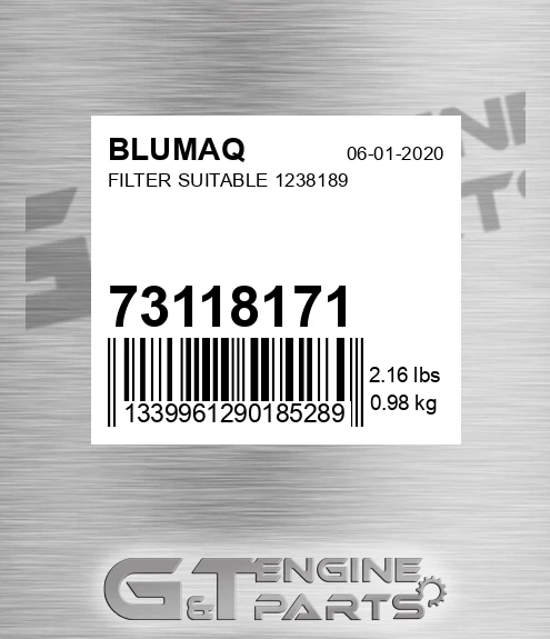 73118171 Filter Suitable 1238189