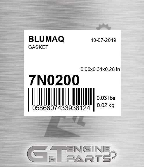 7N-0200 BLUMAQ Gasket
