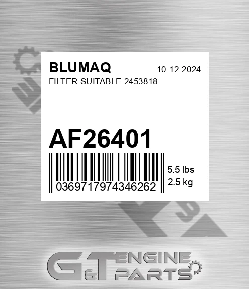 AF26401 Filter Suitable 2453818