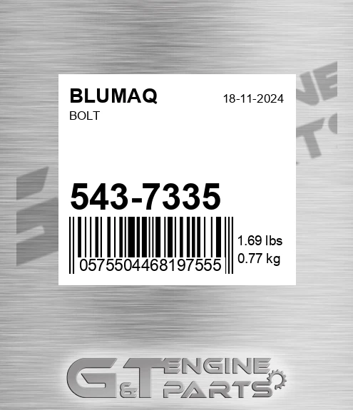 543-7335 Bolt for BLUMAQ