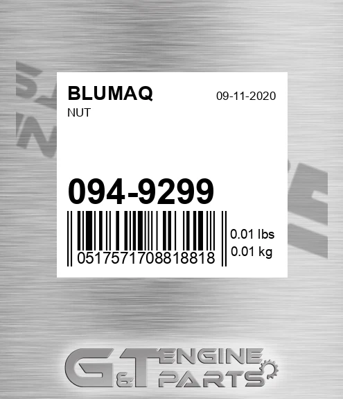 094-9299 Nut for BLUMAQ