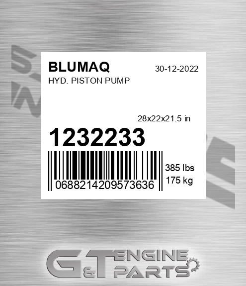 123-2233 BLUMAQ Hyd. Piston Pump