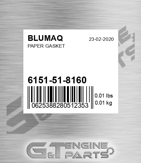6151-51-8160 Paper Gasket for BLUMAQ