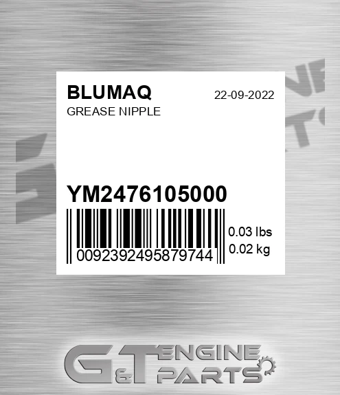 YM24761-05000 Grease Nipple for BLUMAQ
