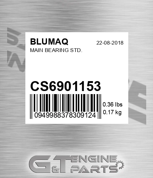 CS6901153 Main Bearing Std. for BLUMAQ