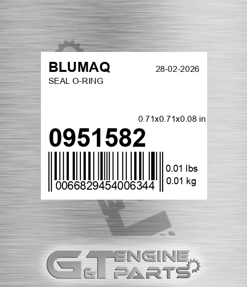 095-1582 Seal O-ring for BLUMAQ