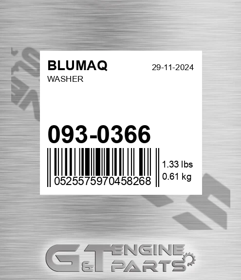 093-0366 Washer for BLUMAQ