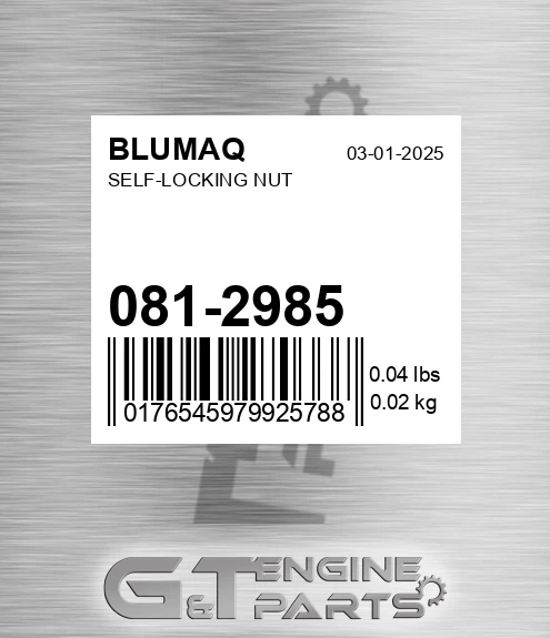 081-2985 Self-locking Nut for BLUMAQ